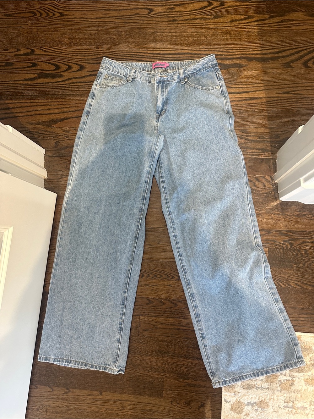 Edikted Light Blue Wide Leg Jeans
